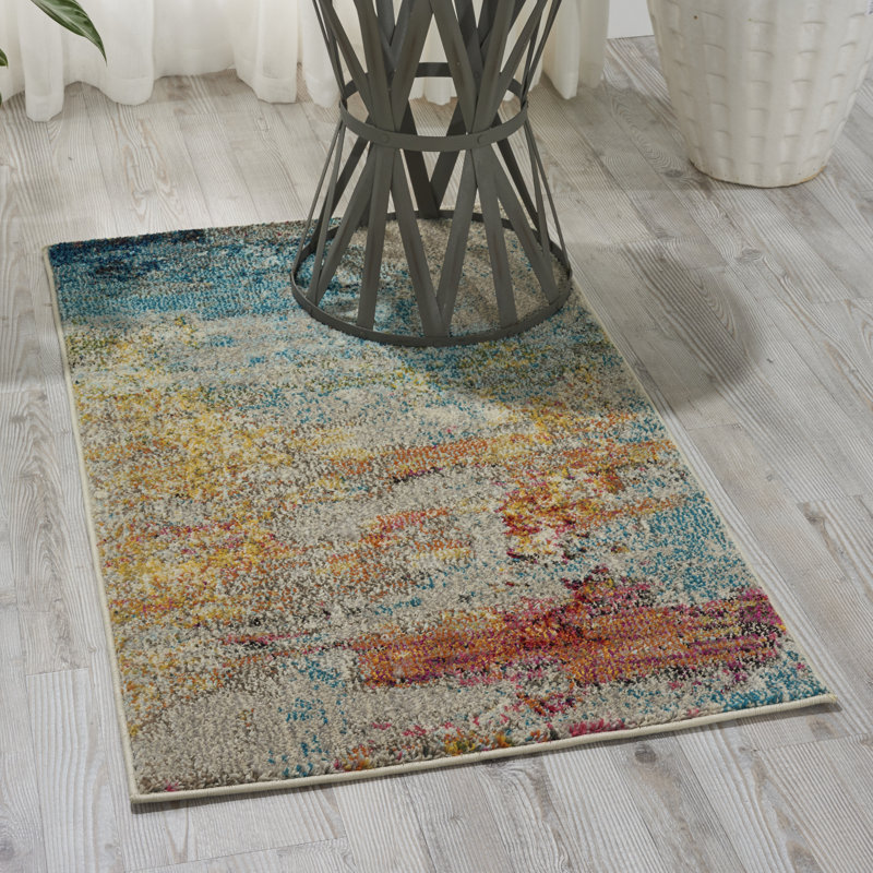 Bourgeois Abstract Synthetic Area Rug, Rectangle 66 x 114cm