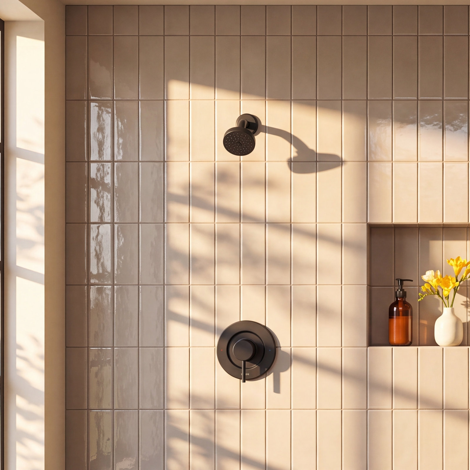 Align Posi-Temp Shower Arm with Valve Trim, Matte Black