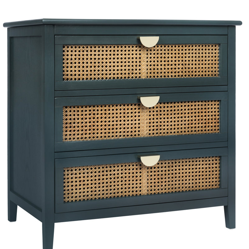 Armoire à 3 tiroirs avec naturel, idéale pour la chambre à coucher qui ajoute du caractère à la pièce, Vert