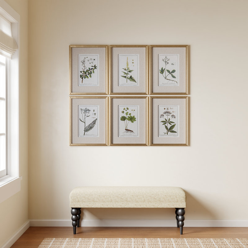 « Green Floral Botanical Study » - ensemble d'art de six articles