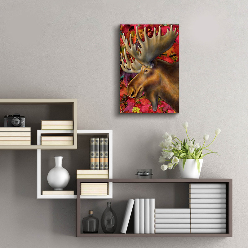«Moose» par Tim Jeffs, art mural en verre acrylique, H 24 po x l 16 po