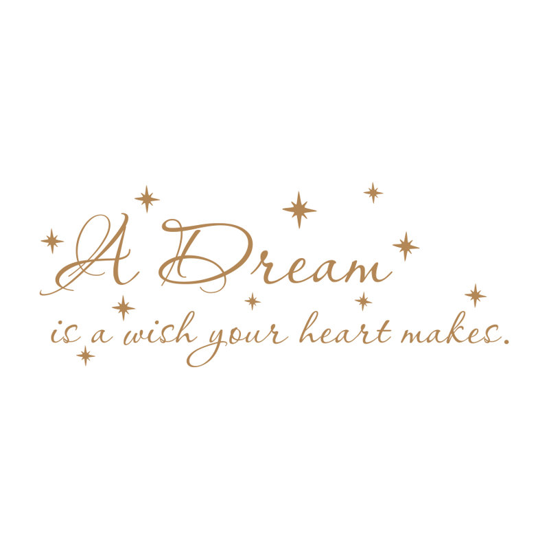 Décalcomanie murale cendrillon de chambre d’enfant quote décoration, Brun pâle