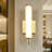 LED Ribbed Acrylic Linear Wall Sconce with Electroplated Brass Metal Frame
