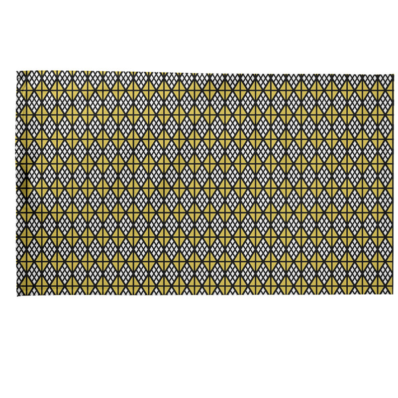 Torchon Suoz Classic Diamonds, Polyester sergé, Jaune / Noir