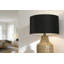 Lighting, 25 po, lampe de table, abat-jour noir, résine brune, contemporain
