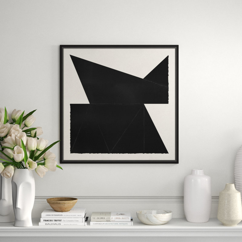 Origami 5' Framed Graphic Art Print on Glass