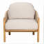 Fauteuil club d'extérieur en bois avec coussin-465557752