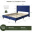 Structure de lit double bleu foncé-576406948