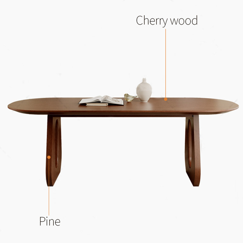 Table de salle à manger ovale en bois massif, H 29,53 po x L 55,12 po x l 29,53 po