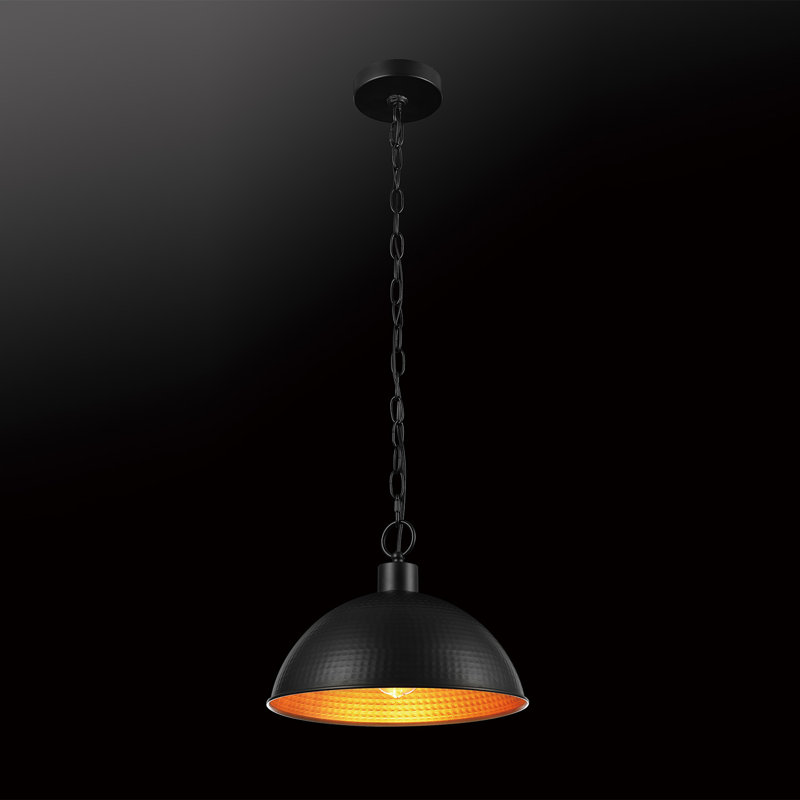 Luminaire suspendu noir mat 1 lumière