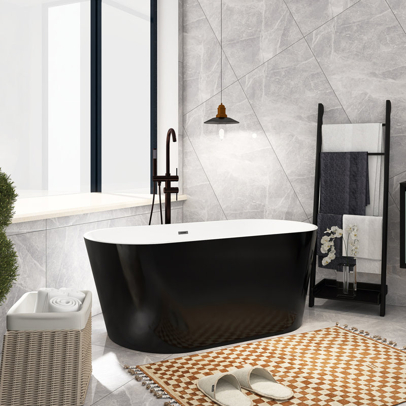 59'' x 29.5'' Freestanding Soaking Acrylic Bathtub
