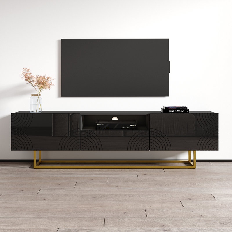 Meuble télé pour téléviseur de 75 po ou moins, Noir
