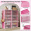 Range-chaussures à 6 niveaux, étagère à chaussures à 2 colonnes en PVC, étagère de rangement autoportante pour vestibule moderne - rose-1522774129