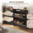 Black 2-Drawer Wooden Shoe Cabinet With Rattan Doors - Narrow Freestanding Entryway Storage Organizer | Gift Idea-1170103769