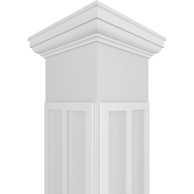 Craftsman Classic Square Non-Tapered Artisan Fretwork Column, 120" H x 7.625" W x 7.625" D