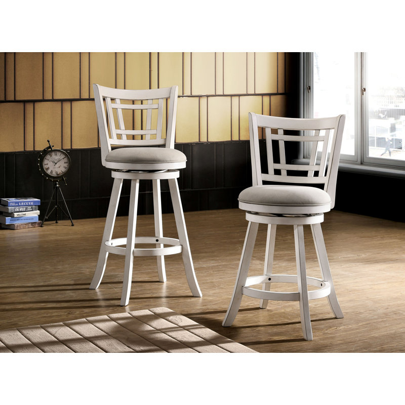 Tabouret pivotant de 30,12 po Immanuel, Blanc