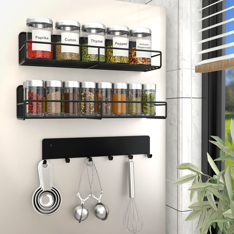 Door Spice Rack with Adjustable Racks