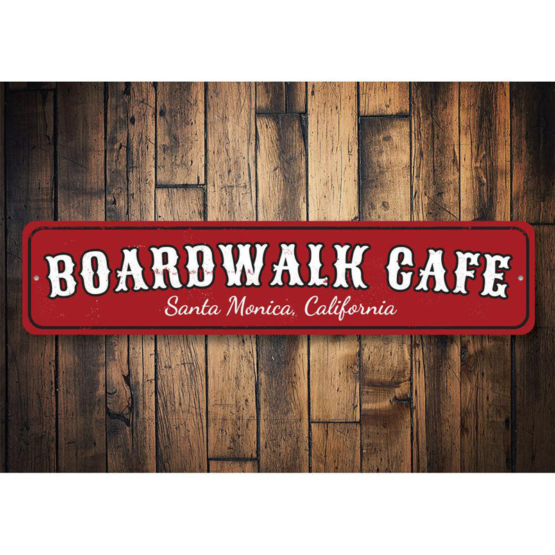 Panneau en aluminium Boardwalk Cafe, H 6 po x l 24 po x P 0,06 po
