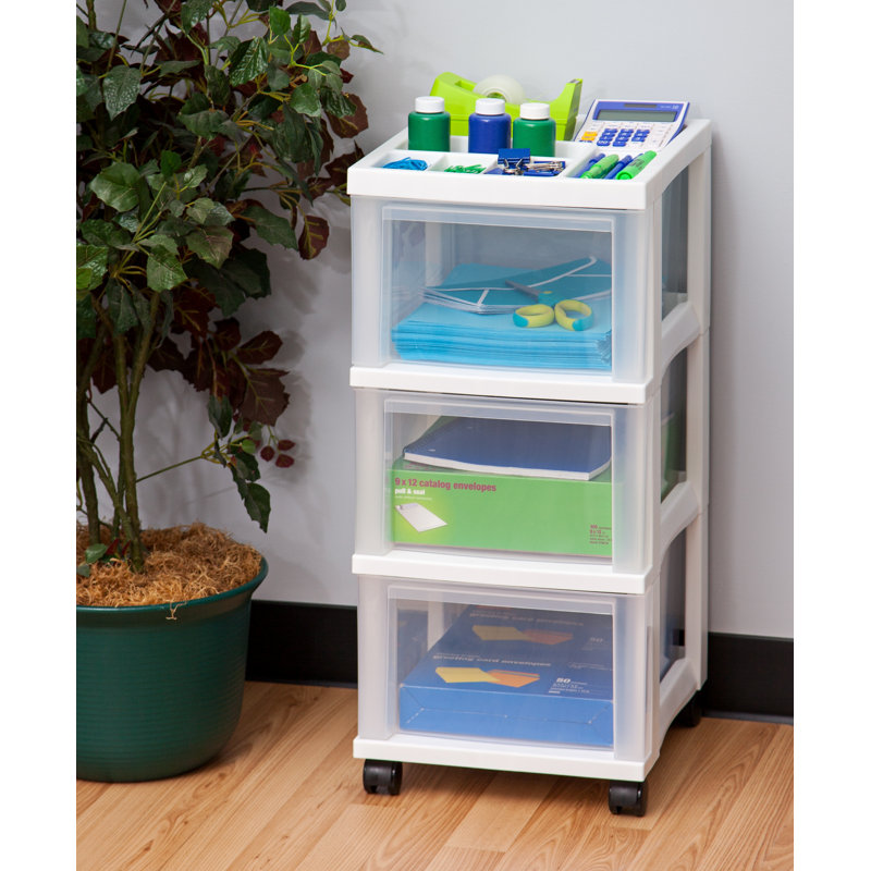 IRIS 3 Drawer Storage Drawer, White