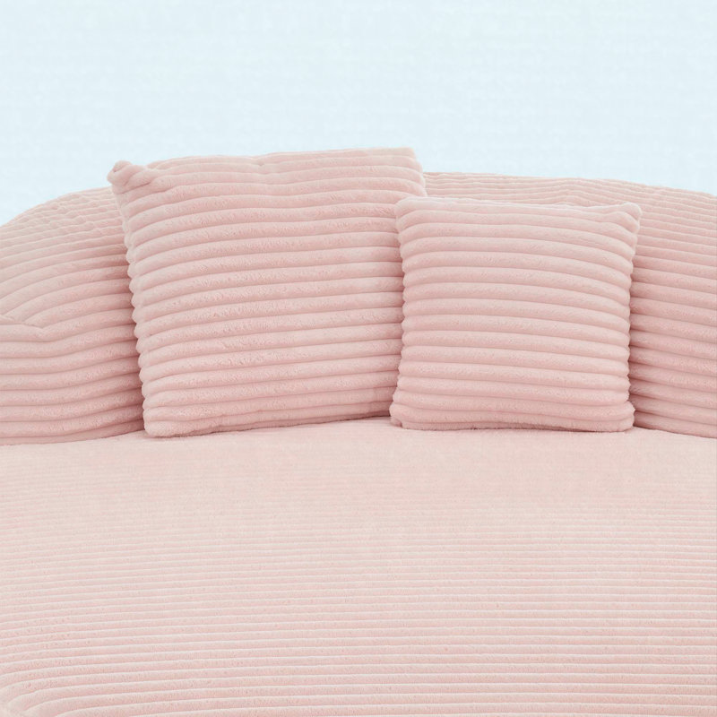 Canapé moderne sans méridienne 51,6 po avec deux coussins de soutien, Pink