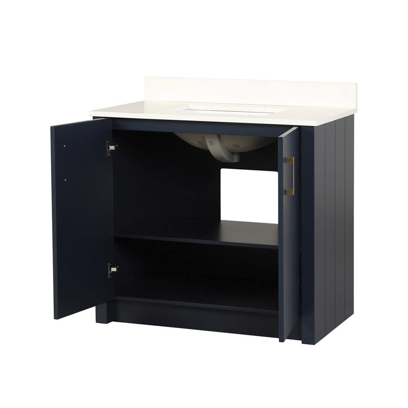 Meuble-lavabo pour la salle de bain simple, Blanc