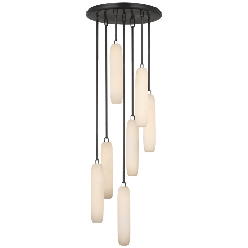 Kelly Wearstler Formosa 7-Light Pendant in Bronze with Alabaster, Bronze
