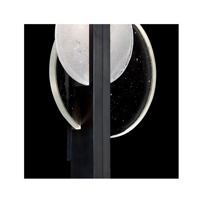 Selene LED Flush Mounted Sconce, 26" H x 11.5" W x 3.5" D, Black