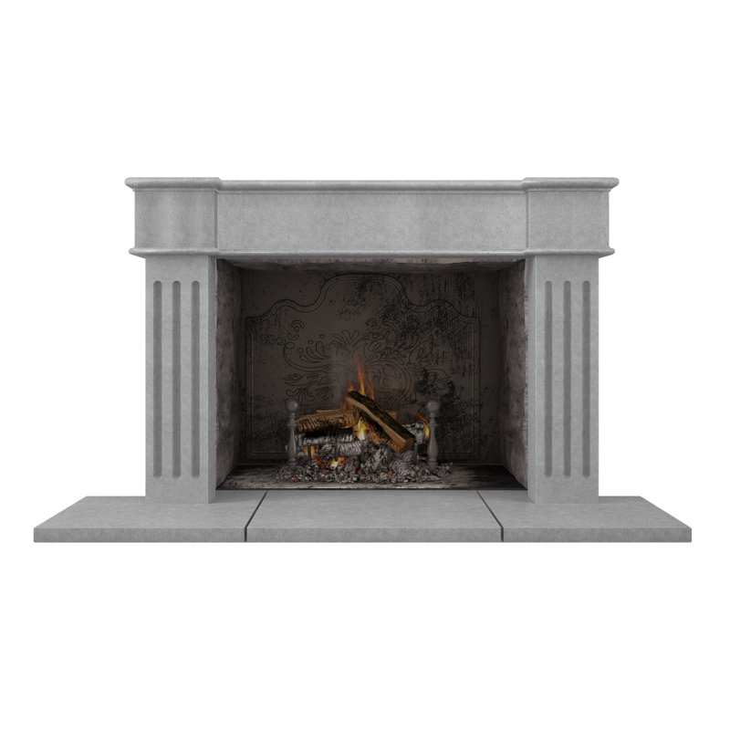 Great Hayk Fireplace Surround, Smooth Gray