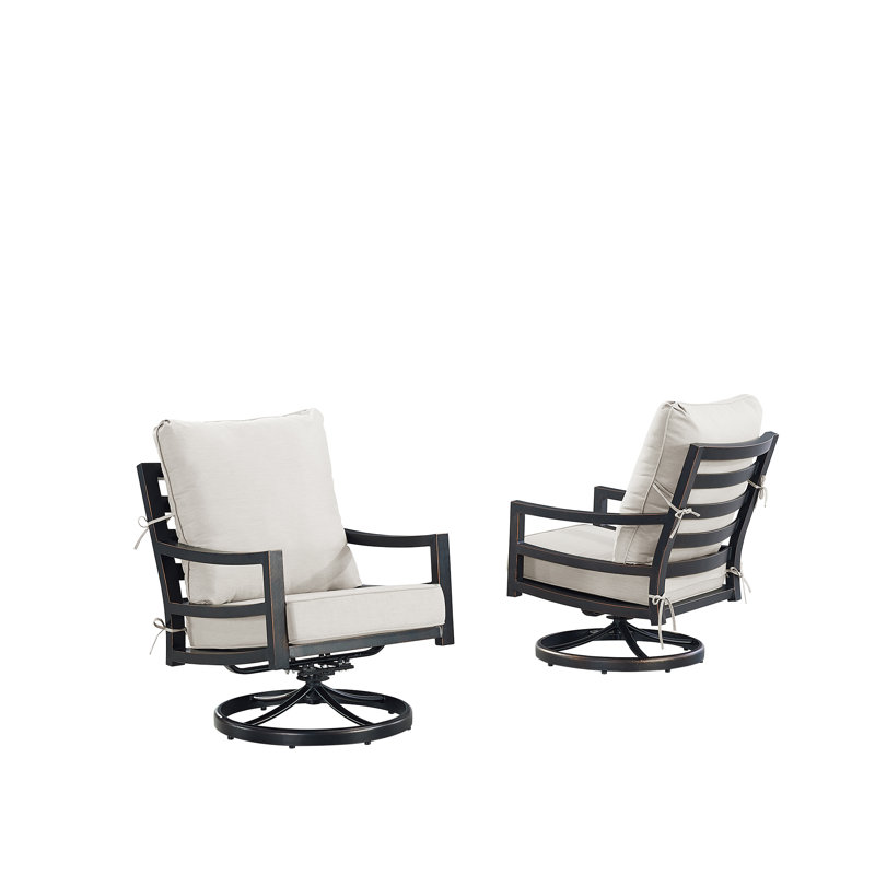 Hudson Outdoor Swivel Lounge Chair, Light Gray
