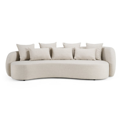 Jahmaya - Outdoor Beige Fabric 4 Seat Sofa
