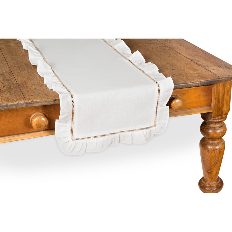 Chemin de table hemstitch/volant trim, l 16 po x L 36 po