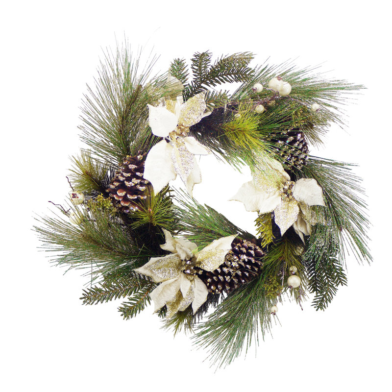 Couronne de Noël 24 po Poinsettia