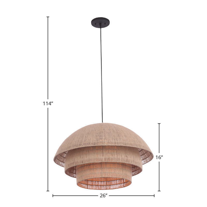Seychelles 1 LT Matte Black Chandelier Kalco, 16" H x 26" W