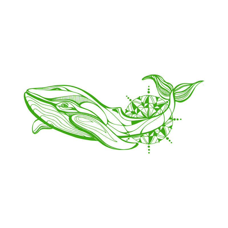 Décalcomanie murale baleine, Vert tilleul