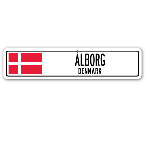 Plaque de rue Batista Olborg, Danemark, H 6 po x l 24 po x P 1 po