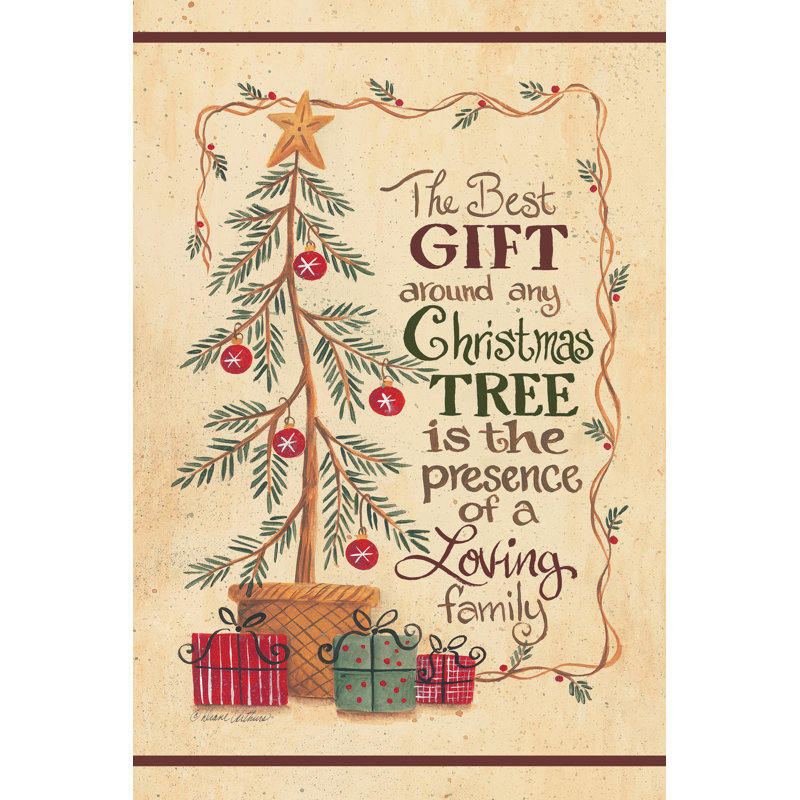 Primitive Throw ChrIstmas Tree - Wrapped Canvas Print, 91cm H x 61cm W x 3.8cm D