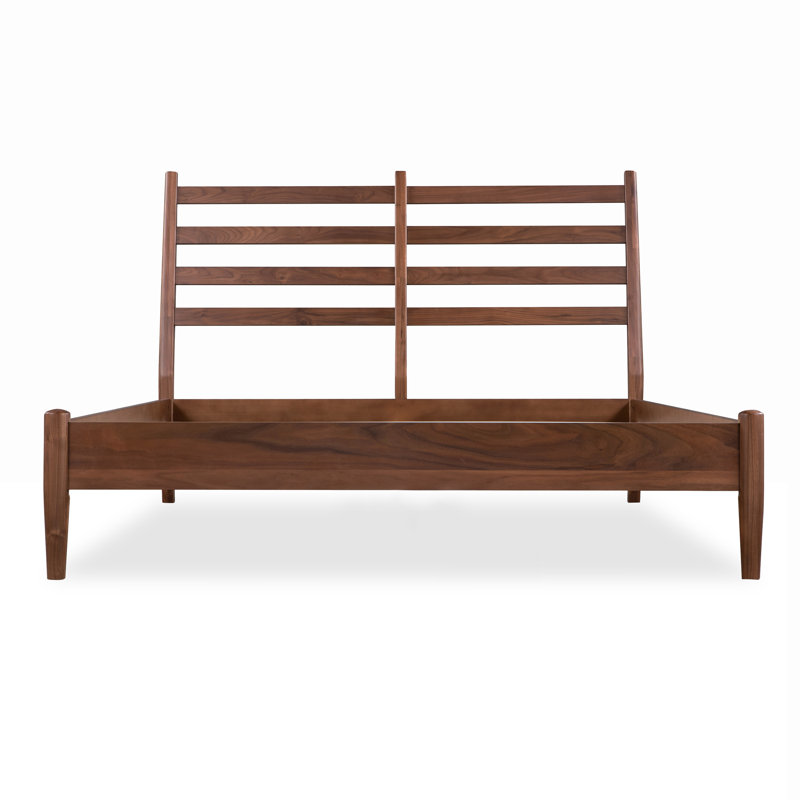 Livvy Upholstered Slat Bed, King, Walnut