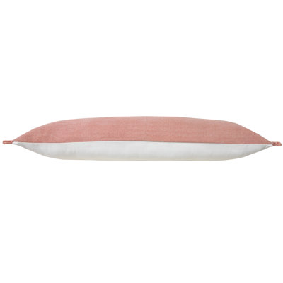 Everyday Solid Color Fringed 100% Cotton Oversized / King Lumbar Accent Pillow