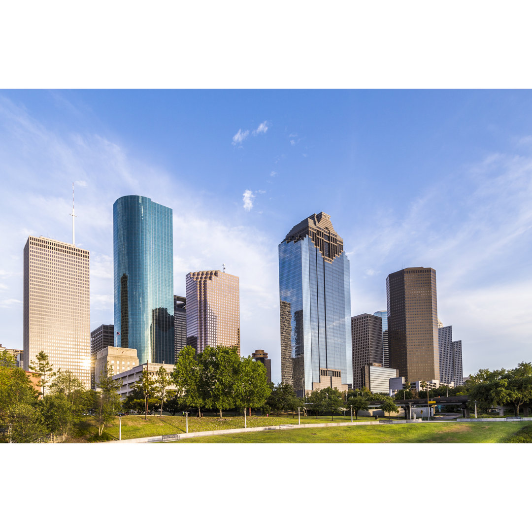 Houston im Sonnenuntergang von Meinzahn - Leinwandbild auf Leinwand