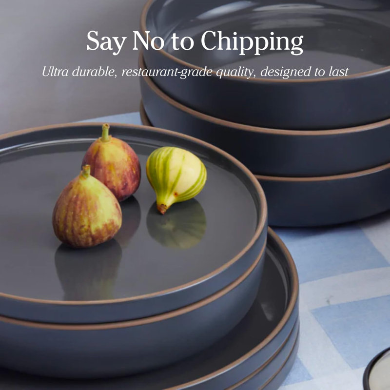 Ensemble de bols à pâtes en céramique fabriqués à la main de 4 à 8,5 po de profondeur hybride pour salades, riz, pâtes et plus encore | Résistant aux ébréchures, grès de qualité restaurant | Empilable, va au micro-ondes et au four