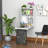 Wall Mounted Foldable Desk With A Blackboard, Fold Out Convertible Floating Desk With Shelves, White