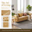 Canapé Chesterfield à accoudoirs roulés de 84,65 po, canapé en cuir de polyuréthane 3 places avec capitonnage à boutons profonds, canapé de salon classique avec structure robuste, imperméable et résistant aux taches-132685754