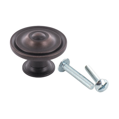 Paquet de 25 boutons d'armoire de 3/8 po de diamètre Outwater - Fabrication traditionnelle en zinc massif Outwater
