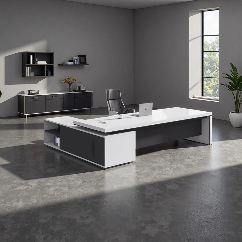 Minimalist Manager Desk, 29.53" H x 70.87" W x 62.9" D, Left Hand Return