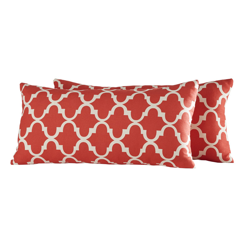 Housse et coussin rectangulaire en lin, Rouge samba