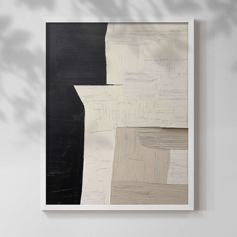 "ABSTRACT Series DCLV" par J Paul, Blanc / Blanc, H 11 po x l 9 po
