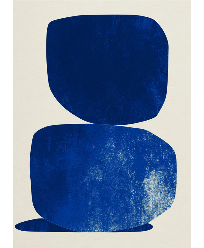 Dual Blue Forms Wrapped Canvas Wall Art