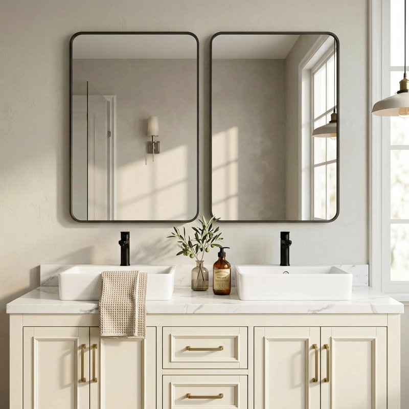 Miroir mural 36 po H x 24 po, Black, 36" x 24"