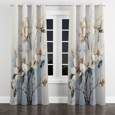 Andrianne - Rideau obscurcissant à motif floral avec œillets Magnolias - 1 panneau