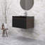 Meuble-lavabo mural moderne avec lavabo noir-338554065